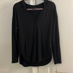 Banana Republic luxespun black hoodie. Front pocket. Size XS
